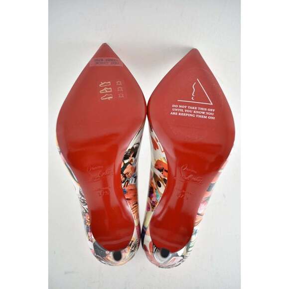 Christian Louboutin Hot Chick 100 Patent CH Xtian Black Red Blue Heel Pump 37.5 - Picture 11 of 11